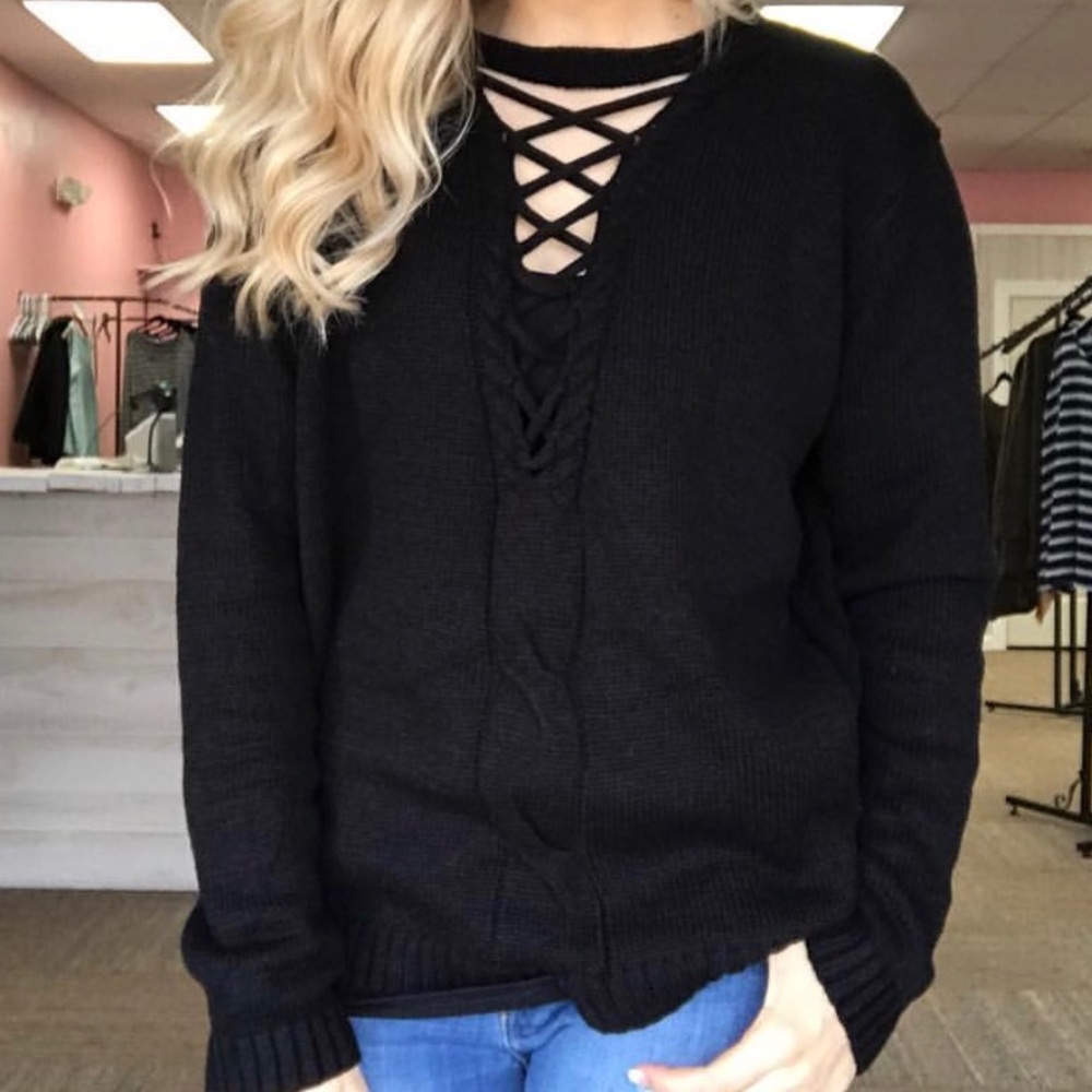 S/M black knit sweater worn a handful of times